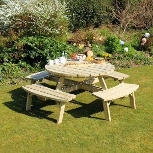 Zest Rose Round Picnic Table